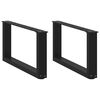 vidaXL sofabordsben U-formet 2 stk. sort 70 x (30-31) cm st&aring;l