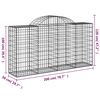 vidaXL buede gabionkurve 7 stk. 200x50x100/120 cm galvaniseret jern