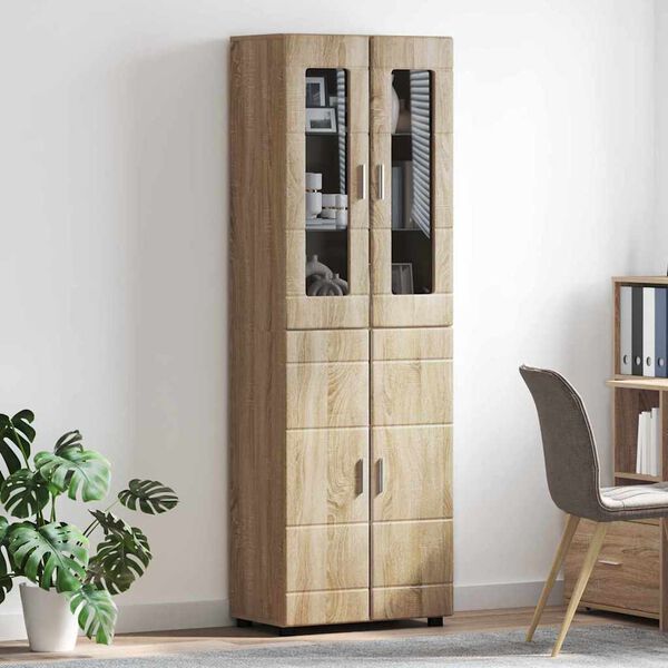 vidaXL Highboard FLORIN Sonoma eg 60 x 35 x 182 cm Konstrueret tr&aelig;