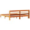 vidaXL sengeramme med sengegavl 200x200 cm massivt fyrretræ gyldenbrun