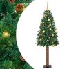 vidaXL Slankt Juletr&aelig; med stativ Gr&oslash;n 180 cm PVC og Massiv Fyrretr&aelig;