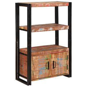 vidaXL Reol med D&oslash;re Brun Massiv genvundet tr&aelig; og metal