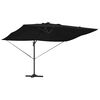 vidaXL Parasol med l&aring;s Sort 352 x 251 x 265 cm Polyester og Aluminium