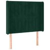 vidaXL sengegavl med kanter 83x16x118/128 cm fl&oslash;jl m&oslash;rkegr&oslash;n