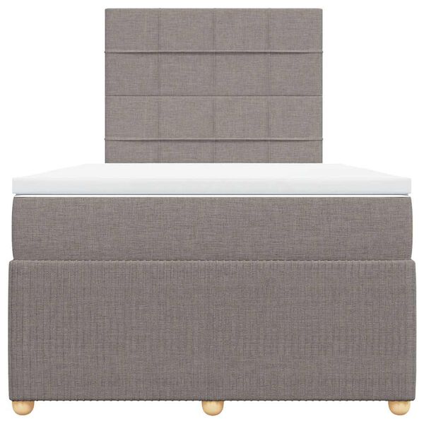 vidaXL kontinentalseng med madras 120x200 cm stof gr&aring;brun