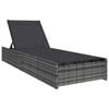 vidaXL Solstol Gr&aring; 200.5 x 70 x 75 cm polyrattan