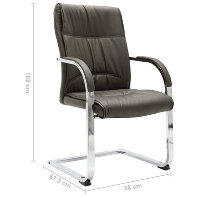 vidaXL kontorstol med cantilever kunstlæder grå
