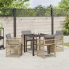 vidaXL Have Spisebordss&aelig;t 5 pcs Beige polyrattan
