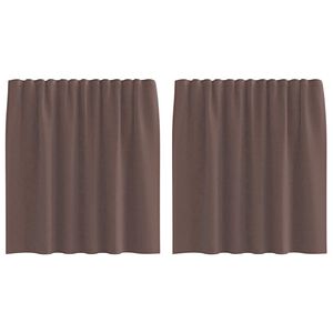 vidaXL voile-gardiner med stanglommer 2 stk. brun