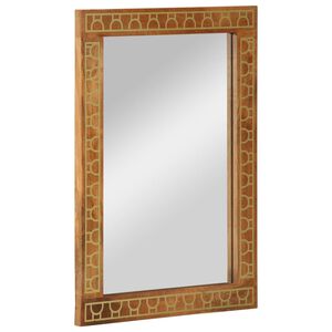 vidaXL badev&aelig;relsesspejl 50x70x2,5 cm massivt mangotr&aelig; og glas