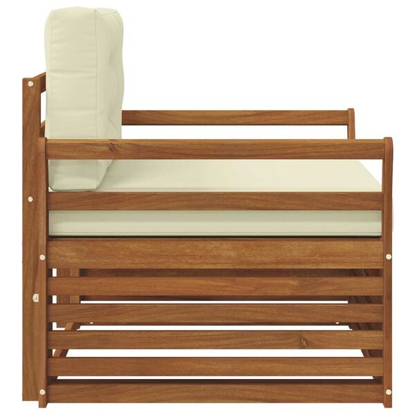 vidaXL Udend&oslash;rs sofagruppe Soli Akacietr&aelig; og polyester Naturfarvet