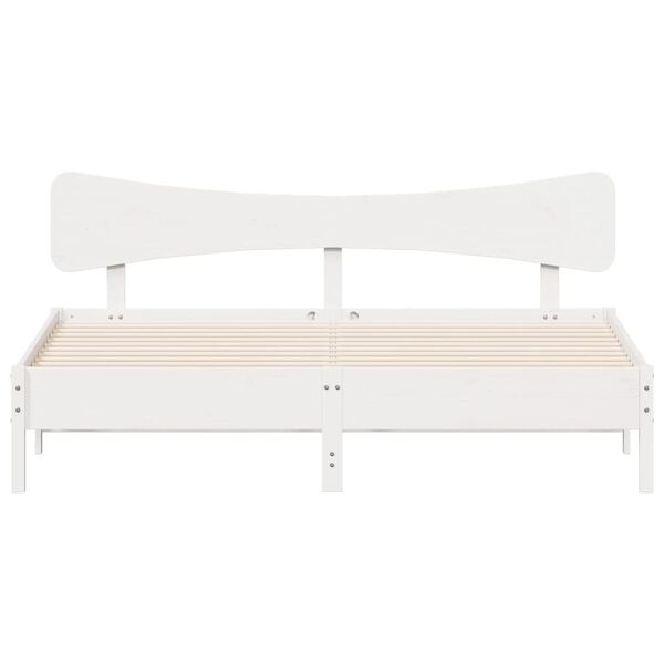 vidaXL sengeramme uden madras 160x200 cm massivt fyrretr&aelig; hvid