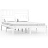 vidaXL sengeramme 140x190 cm massivt fyrretr&aelig; hvid