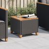 vidaXL havebord 45x45x37 cm polyrattan og akacietræ sort