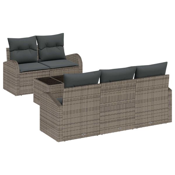 vidaXL Havesofa S&aelig;t Gr&aring; 55 x 55 x 37 cm polyrattan
