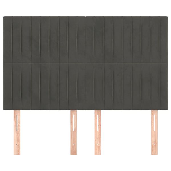 vidaXL sengegavl m&oslash;rkegr&aring; 144x5x118/128 cm fl&oslash;jl