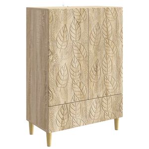 vidaXL Sideboard Sonoma-eg 66 x 34,5 x 95 cm Konstrueret tr&aelig;