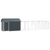vidaXL Fuglebur Antracit 619 x 111 x 142 cm Galvaniseret st&aring;l