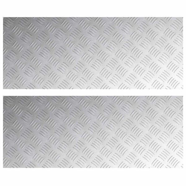 vidaXL Trappe Tread Rektangul&aelig;r 2 pcs S&oslash;lv 100 x 40 cm Aluminium