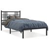 vidaXL sengeramme med sengegavl 90x200 cm metal sort