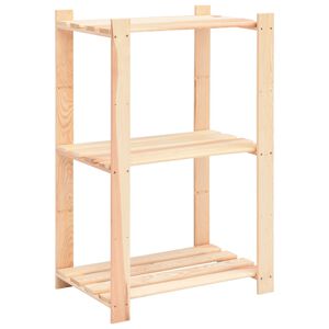 vidaXL reol i 3 niveauer 60 x 38 x 90 cm massivt fyrretr&aelig; 150 kg
