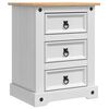 vidaXL Sengebord Corona Hvid 53 x 39 x 66 cm Massiv fyrretr&aelig;