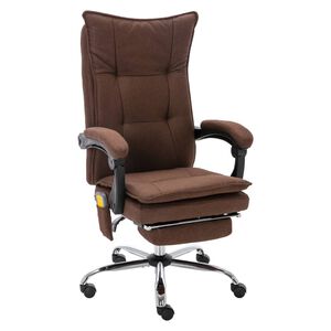 vidaXL kontorstol med massagefunktion stof brun