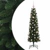vidaXL Kunstigt slankt juletr&aelig; med julekugle 120 cm 150 LED'er