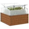 vidaXL plantekasse med drivhus cortenstål