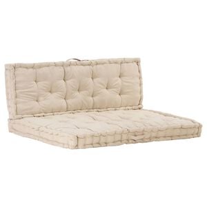vidaXL hynder til pallesofa 2 stk. bomuld beige