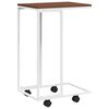 vidaXL sidebord med hjul 40x30x63,5 cm konstrueret tr&aelig; hvid