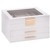 vidaXL smykkeskrin 3-lags 23x20,5x14 cm hvid