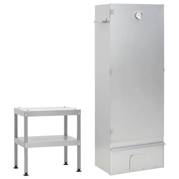 vidaXL rygeovn med bord galvaniseret st&aring;l