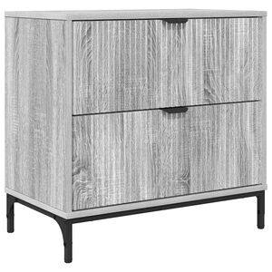 vidaXL Sengebord Gr&aring; sonoma-eg 63.5 x 36 x 61 cm Konstrueret tr&aelig;