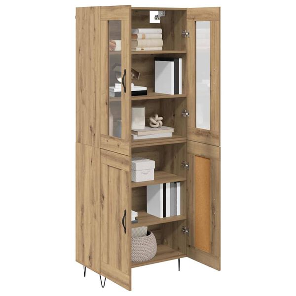 vidaXL Highboard Artisan Egetr&aelig; 69,5 x 34 x 90 cm Konstrueret tr&aelig;