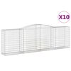 vidaXL buede gabionkurve 10 stk. 400x50x120/140 cm galvaniseret jern