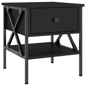 vidaXL sengebord 40x42x45 cm konstrueret tr&aelig; sort