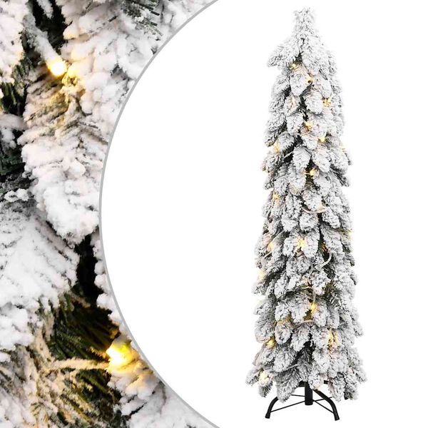 vidaXL kunstigt juletr&aelig; med 80 LED'er og sne 150 cm