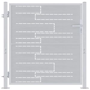 vidaXL Haveport med l&aring;s S&oslash;lv 85 x 97 cm Rustfrit st&aring;l