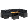 vidaXL sofas&aelig;t til haven 9 dele med hynder polyrattan sort
