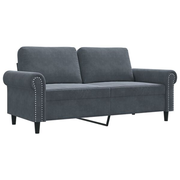 vidaXL 2-personers sofa 140 cm fl&oslash;jl m&oslash;rkegr&aring;