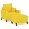 vidaXL sofastol med fodskammel 60 cm stof Lysegul