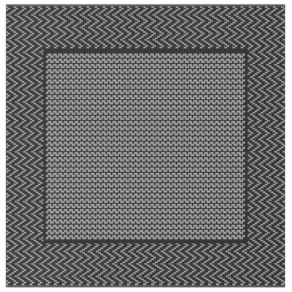 vidaXL Udend&oslash;rs t&aelig;ppe ARAKIL Sort og gr&aring; 250 x 250 cm PP