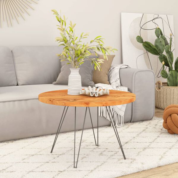 vidaXL bordplade Ø50x3,8 cm rund massivt akacietræ