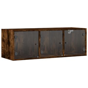 vidaXL skab med glasl&aring;ger 102x37x35 cm r&oslash;get egetr&aelig;sfarve