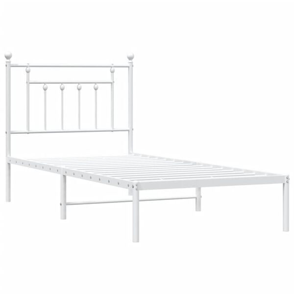 vidaXL sengeramme med sengegavl 90x190 cm metal hvid