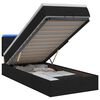 vidaXL Ottoman seng med madras og LED Sort 80 x 200 cm Stof
