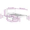 vidaXL sengeramme med skuffer 90x190 cm massivt fyr