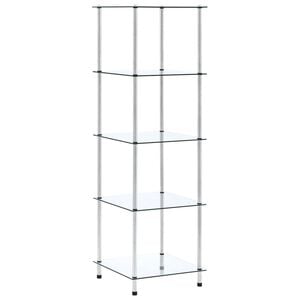 vidaXL reol 5 hylder 40x40x130 cm h&aelig;rdet glas transparent