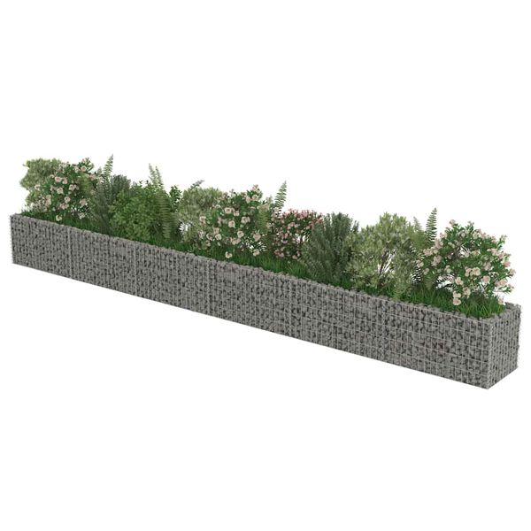vidaXL gabion-h&oslash;jbed 540x50x50 cm galvaniseret st&aring;l